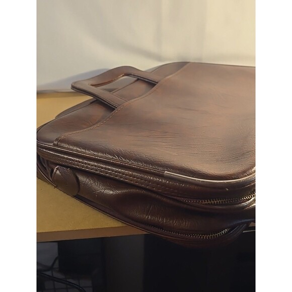 Authentic Vintage Brown Portfolio Attache Case with Handles Vintage Soft... - Picture 5 of 7